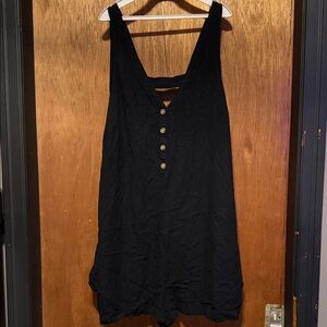 American Eagle Outfitters Black Button-Front Sleeveless Romper